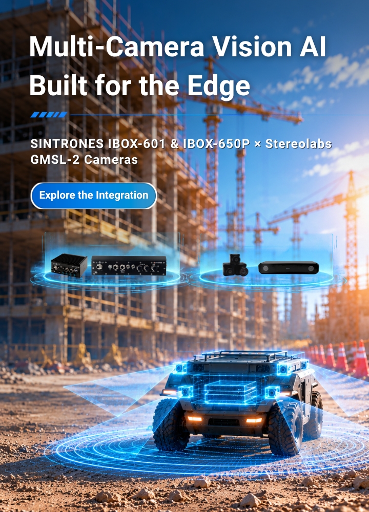 SINTRONES Edge AI computers with Stereolabs GMSL-2 cameras for multi-camera vision AI