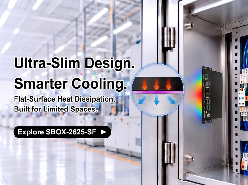 SINTRONES Unveils SBOX-2625-SF: Ultra-Slim Flat-Surface Fanless Computer for Space-Constrained Industrial Enclosures